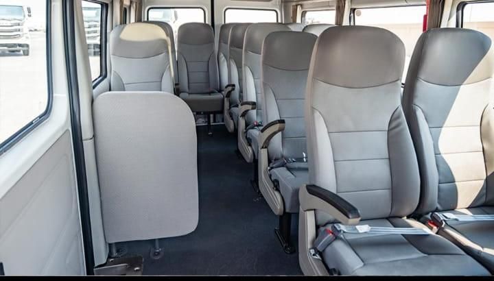 Passenger interior of the Orellis JAC Sunray van.
